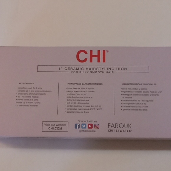 CHi 1" Flat Iron Ceramic Hairstyling Pink With Beach Designs New - Picture 4 of 9
